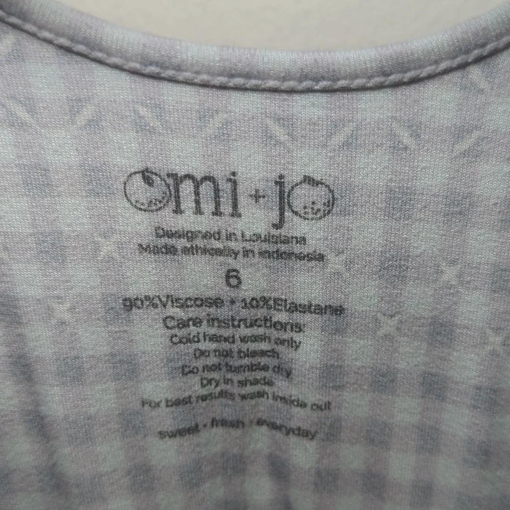 Omi Jo Well Dressed Wolf Gull Grey Gingham Empire Dress Viscose Girls Size 8